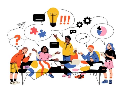 Groupe brainstorming