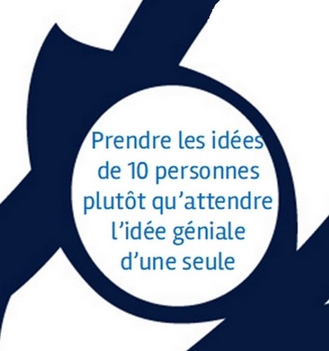 Prendre les idées de 10 personnes plutôt que d'attendre l'idée géniale d'une seule Prendre les idées de 10 personnes plutôt que d'attendre l'idée géniale d'une seule